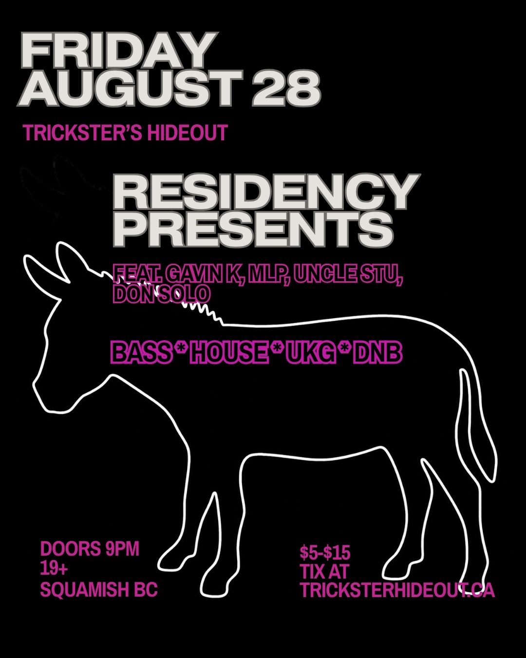 The Residency Presents: Bass Night 1 Aug 28 Residency