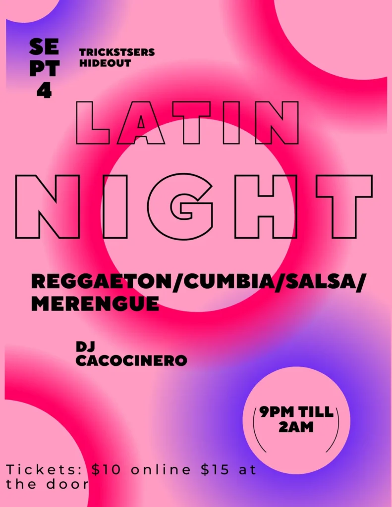 Latin Night w DJ Cacocinero 4 Trickstsers hideout Sep4